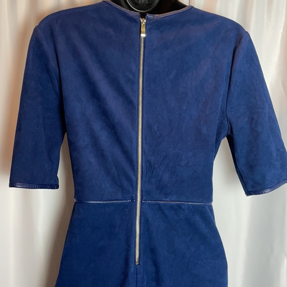 GUESS BLUE SUEDE ROUND NECK DRESS SIZE SMALL - Picture 7 of 9